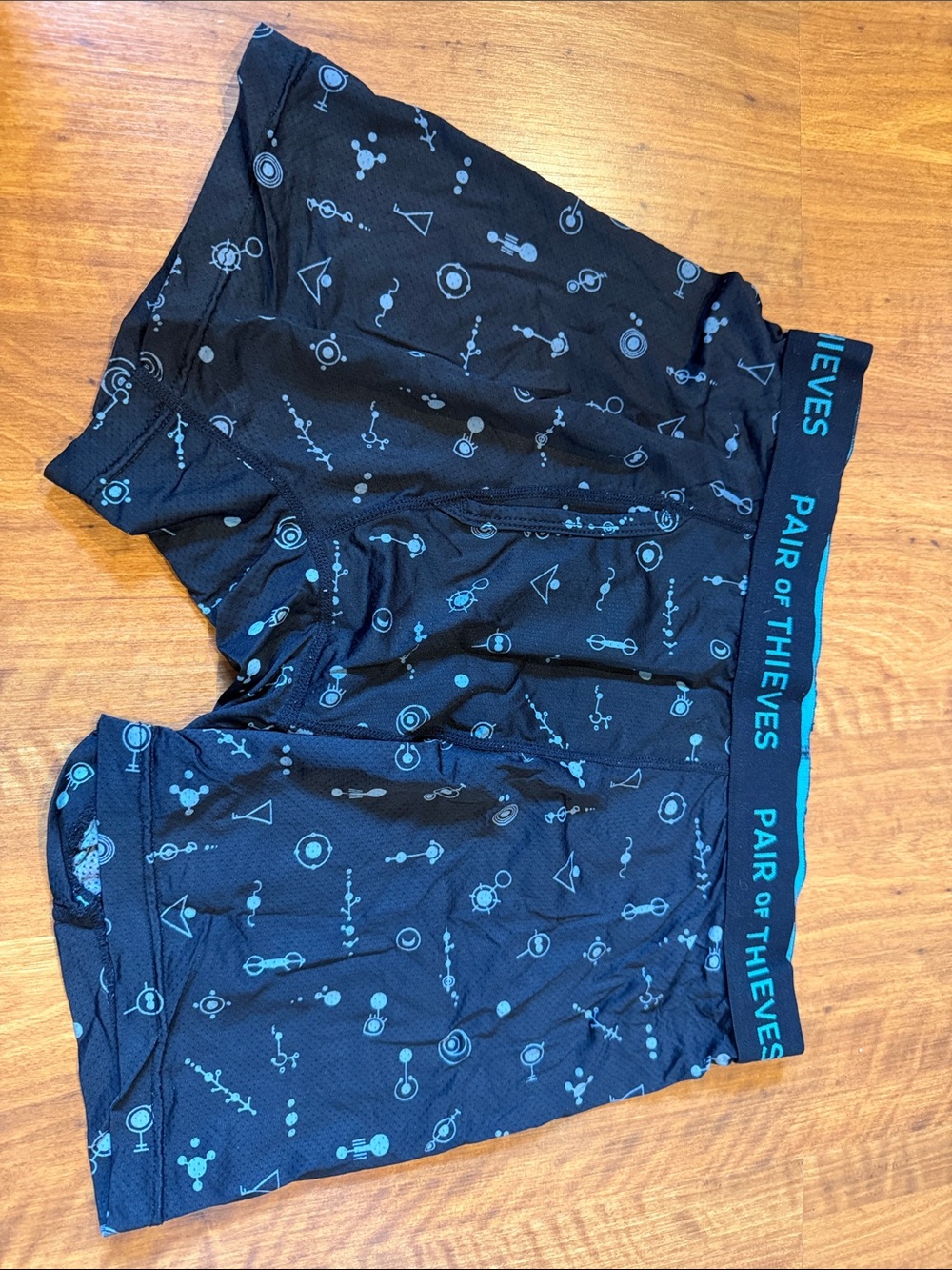 Pair of Thieves Black with Teal Geometric Print Boxers
